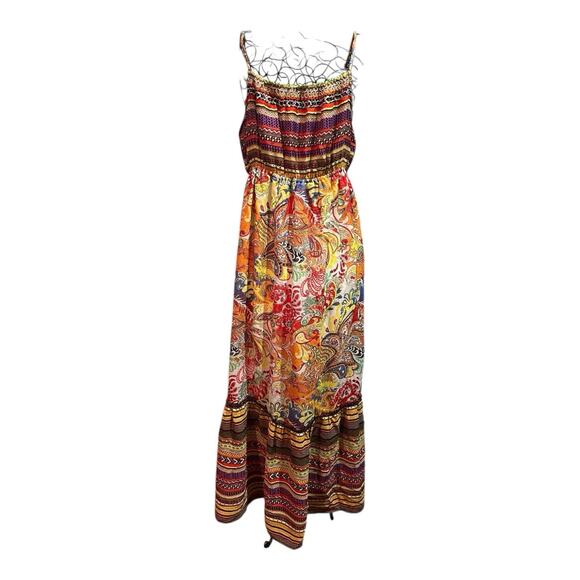 Umgee Dress Medium Boho Sundress Maxi Flowy Peasant Tiered Hippie Festival USA - Picture 1 of 7